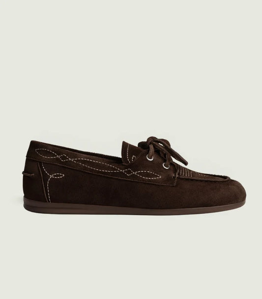POSA BOAT LOAFER PRAIRIE SUEDE DARK BROWN