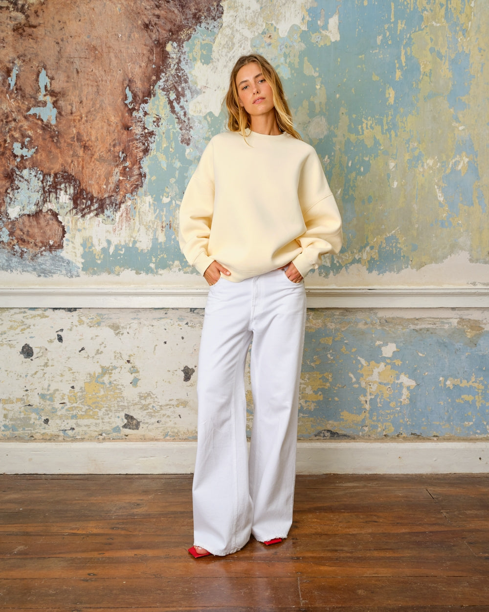 SEA ME HAPPY CREW SWEATER CREAM - S. LABELS