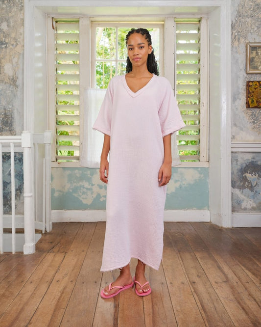 SEA ME HAPPY FIJI DRESS LIGHT ROSE