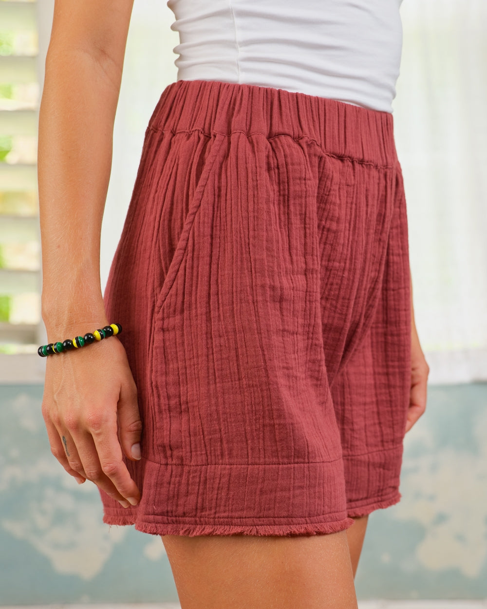 SEA ME HAPPY MOBY SHORTS WRINKLED CACAO - S. LABELS