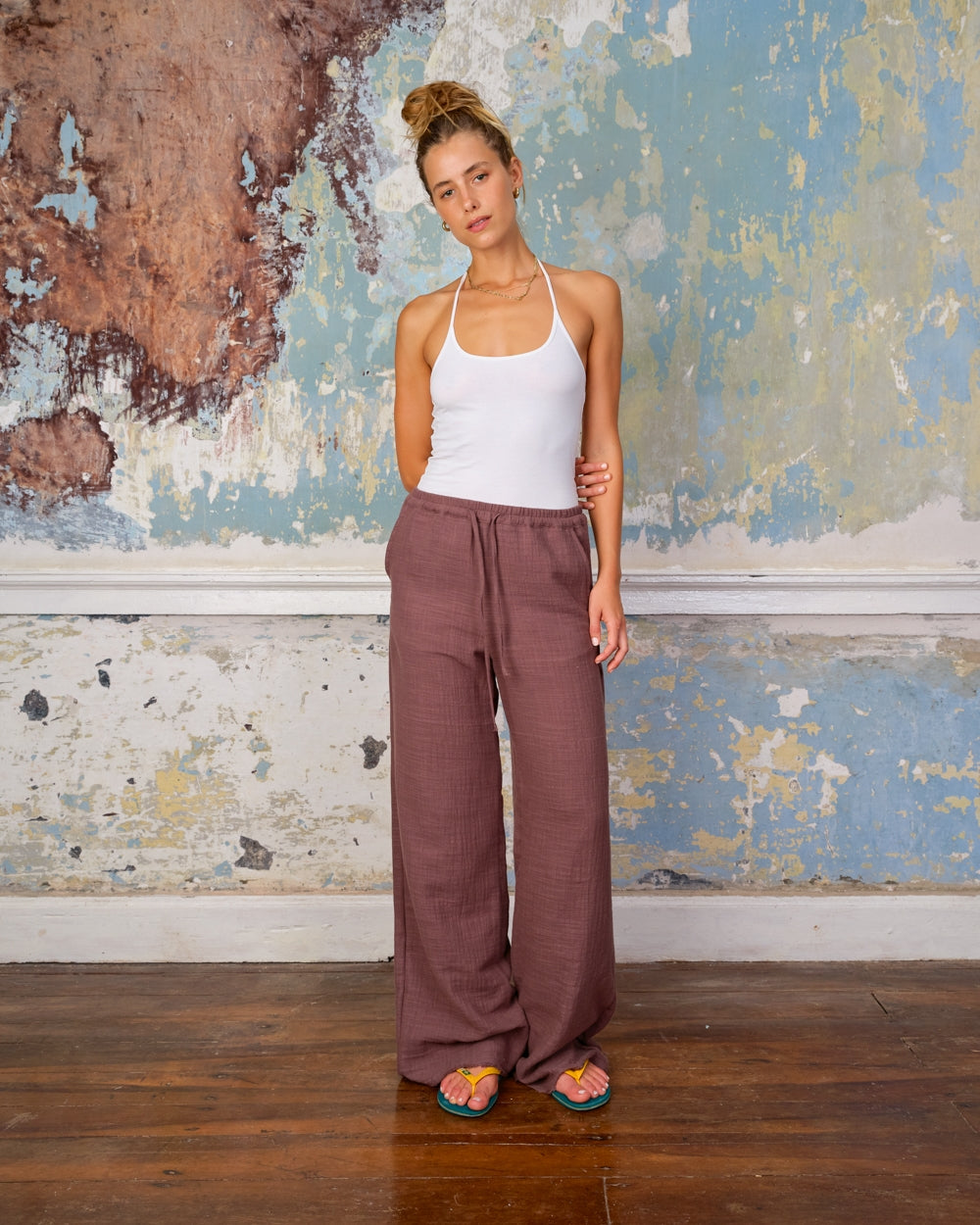 SEA ME HAPPY RILEY PANTS DARK CHOCOLATE - S. LABELS