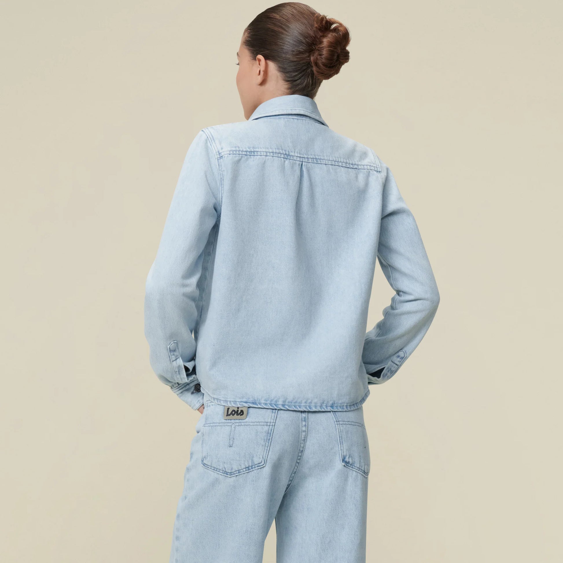 LOIS ISA BLUE DENIM SHIRT SNOW BLEACHED - S. LABELS