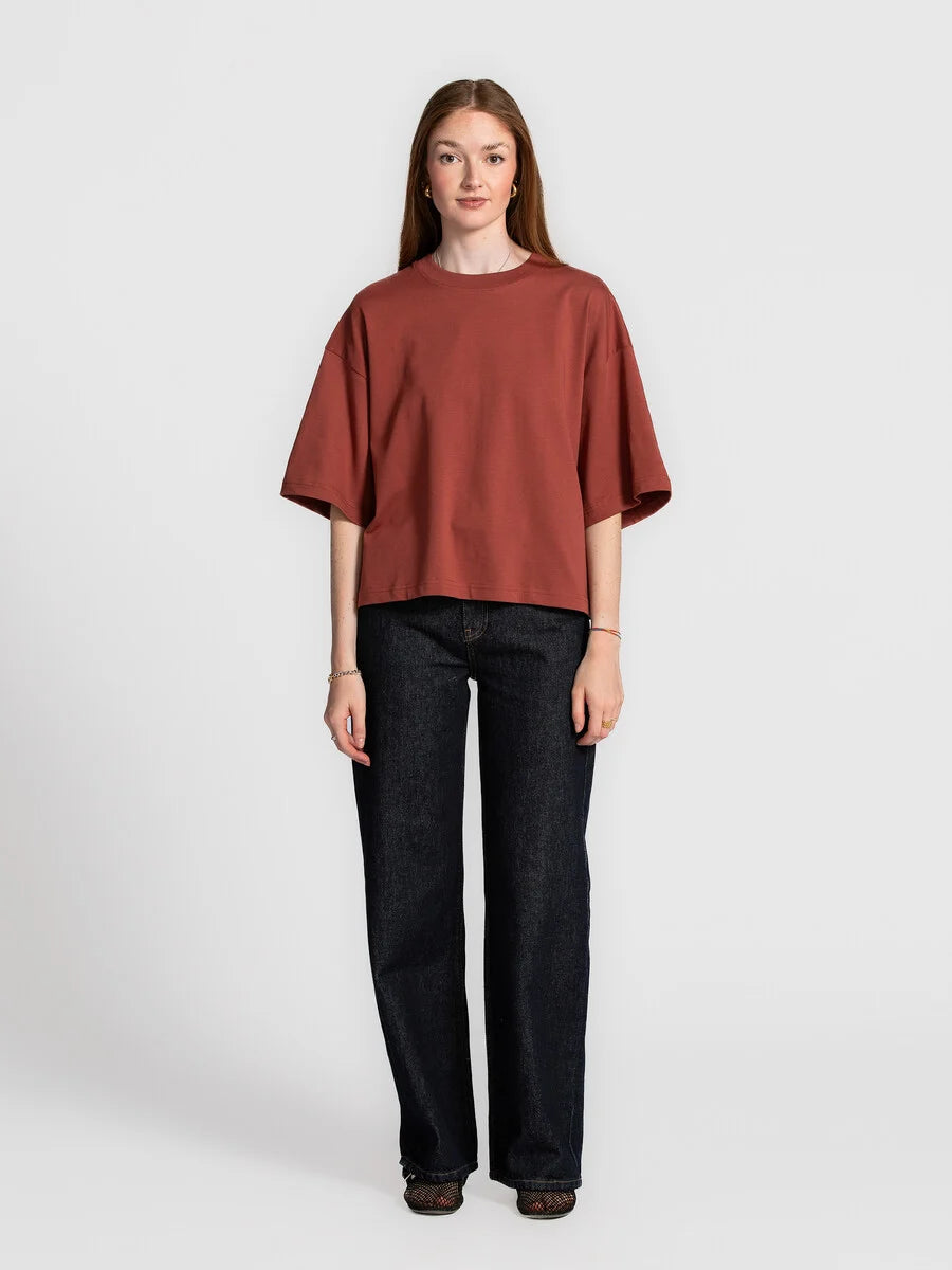 LES SOEURS BOXY TEE TIARA BORDEAUX - S. LABELS
