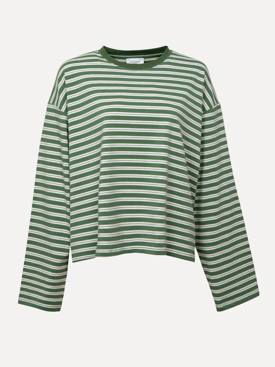 LES SOEURS GESTREEPTE LONGSLEEVE GRACE GROEN