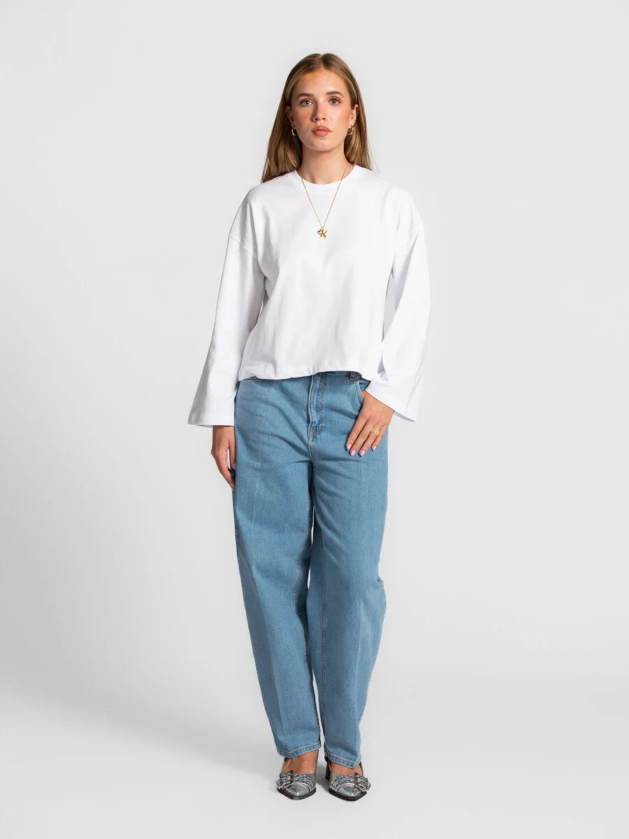 LES SOEURS LANGE MOUW TEE ALINE WHITE - S. LABELS