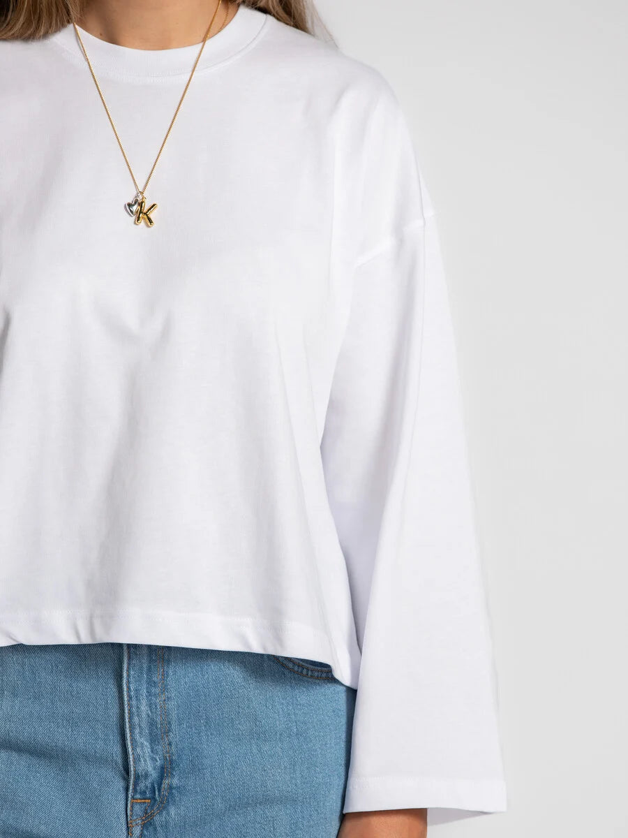 LES SOEURS LANGE MOUW TEE ALINE WHITE - S. LABELS