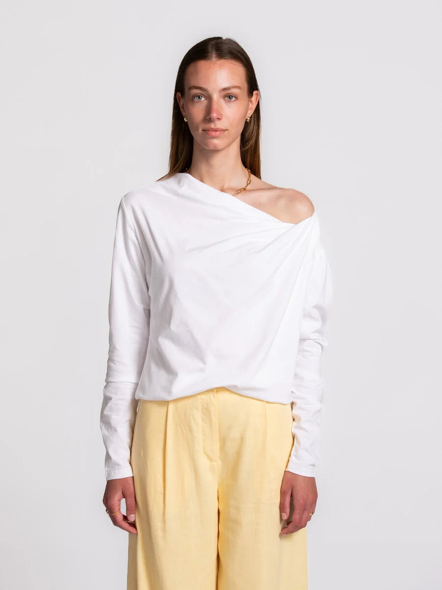 LES SOEURS OFF-SHOULDER TOP NOXY WHITE - S. LABELS