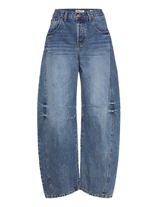 LOIS ALIANA PLEATED BARREL JEANS JACKSON STONE