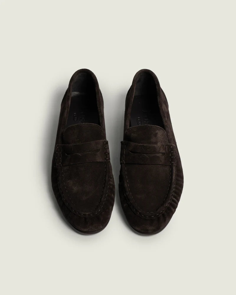 POSA PENNY LOAFER WRINKLE DARK BROWN - S. LABELS