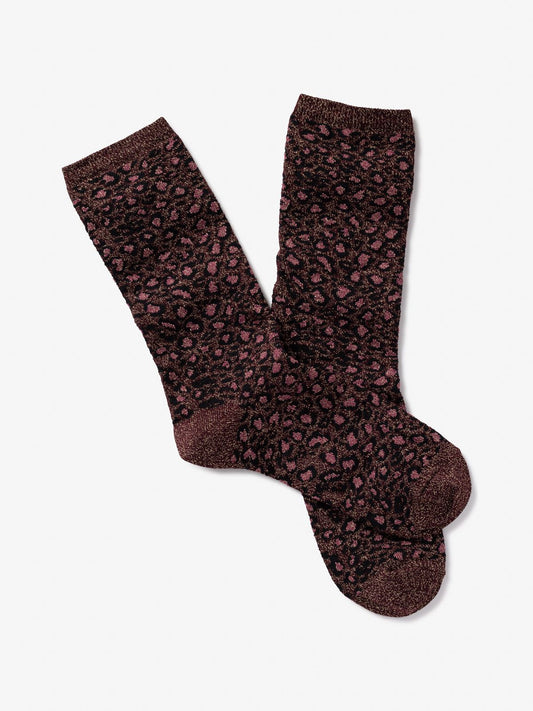 SOKKEN LEOPARD BORDEAUX
