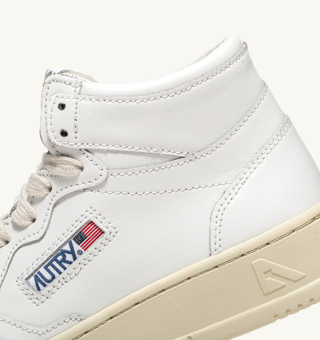 AUTRY MEDALIST MID CUT SNEAKERS GOATSKIN WHITE - S. LABELS