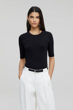 Afbeelding in Gallery-weergave laden, CLOSED RIB JERSEY BASIC TEE BLACK - S. LABELS
