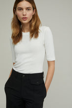 Afbeelding in Gallery-weergave laden, CLOSED RIB JERSEY BASIC TEE IVORY - S. LABELS
