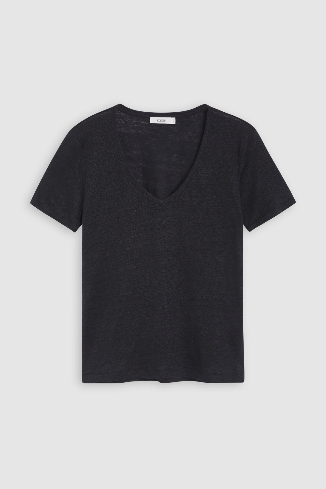 CLOSED LINNEN V-NECK TEE BLUE BLACK - S. LABELS