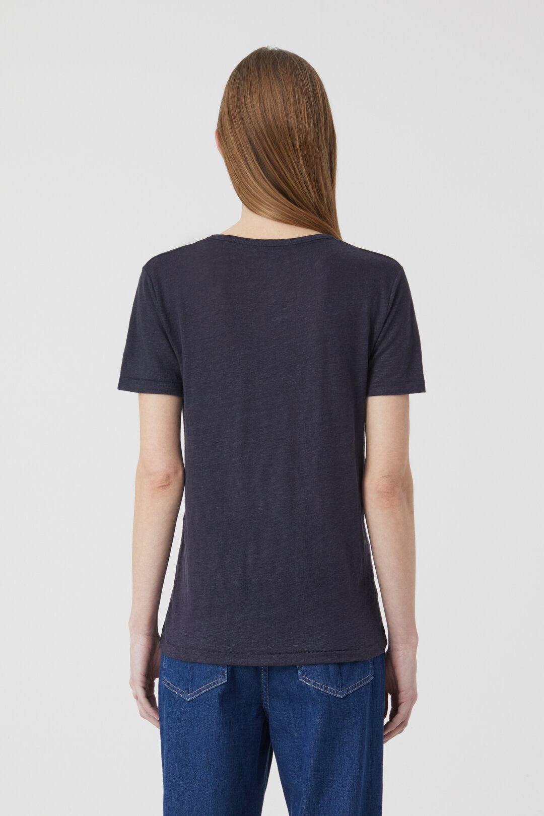 CLOSED LINNEN V-NECK TEE DARK NIGHT - S. LABELS